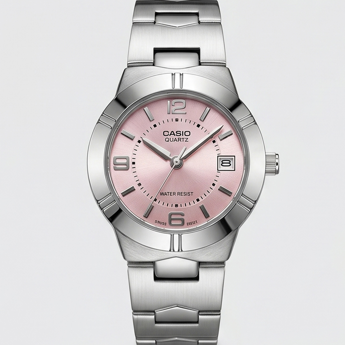 Casio Formal Watch For Women In Silver & Pink Color LTP-1241D-4ADF