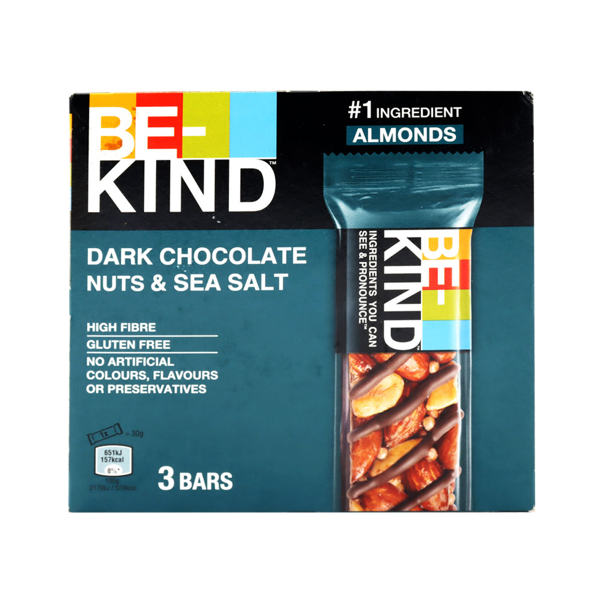 Be Kind Dark Chocolate Nuts & Sea Salt 3x30g