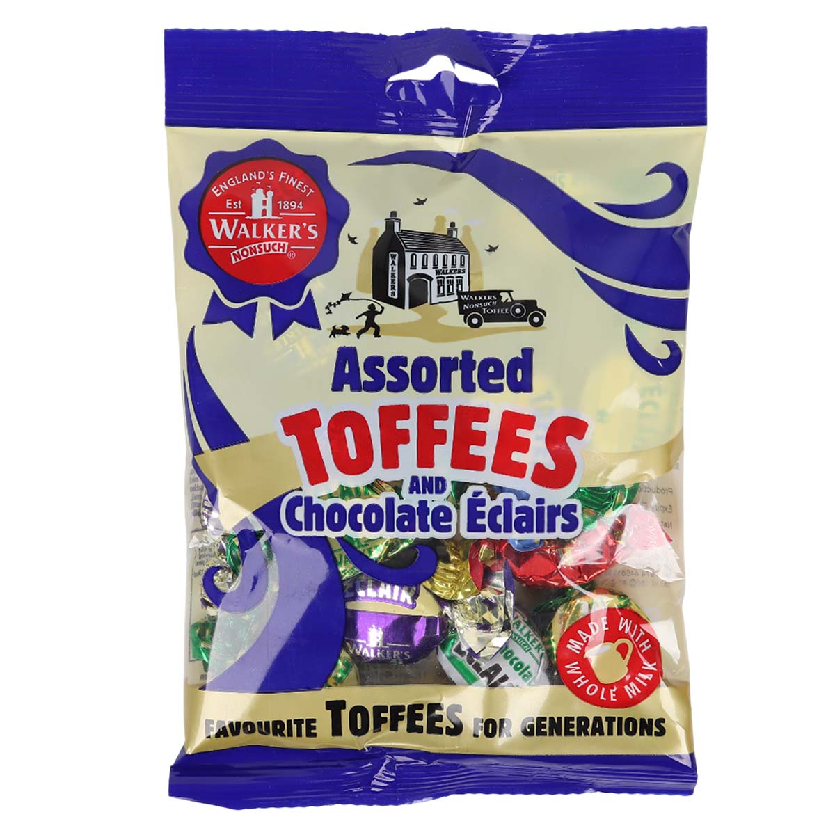 Walkers Assorted Toffees & Choclolate Eclairs 142g