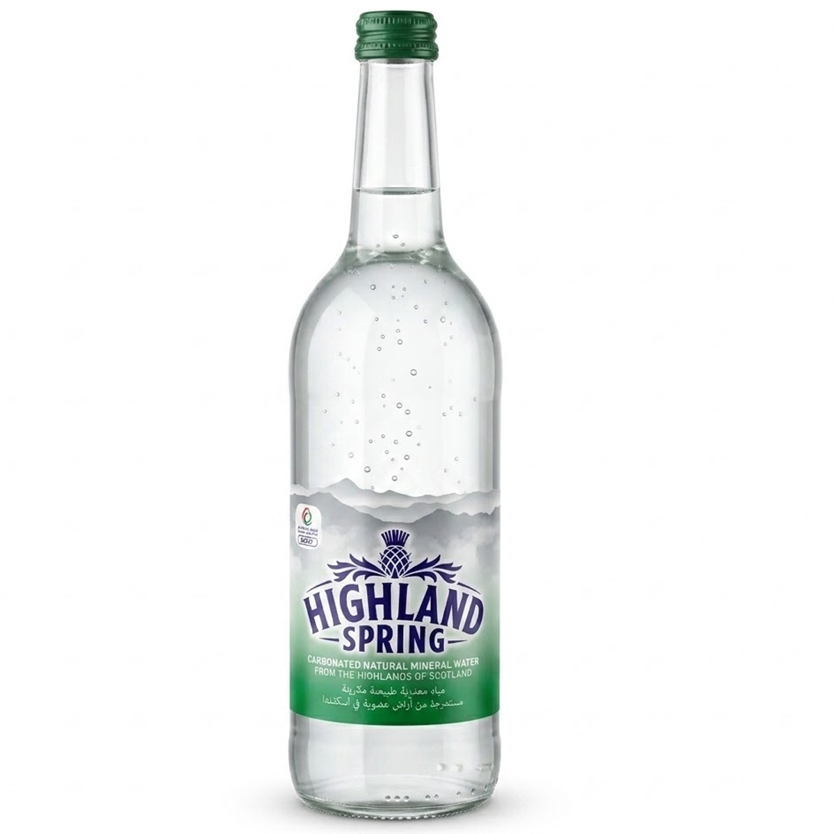 Highland Spring Carbonated Natural Mineral Water 750ml