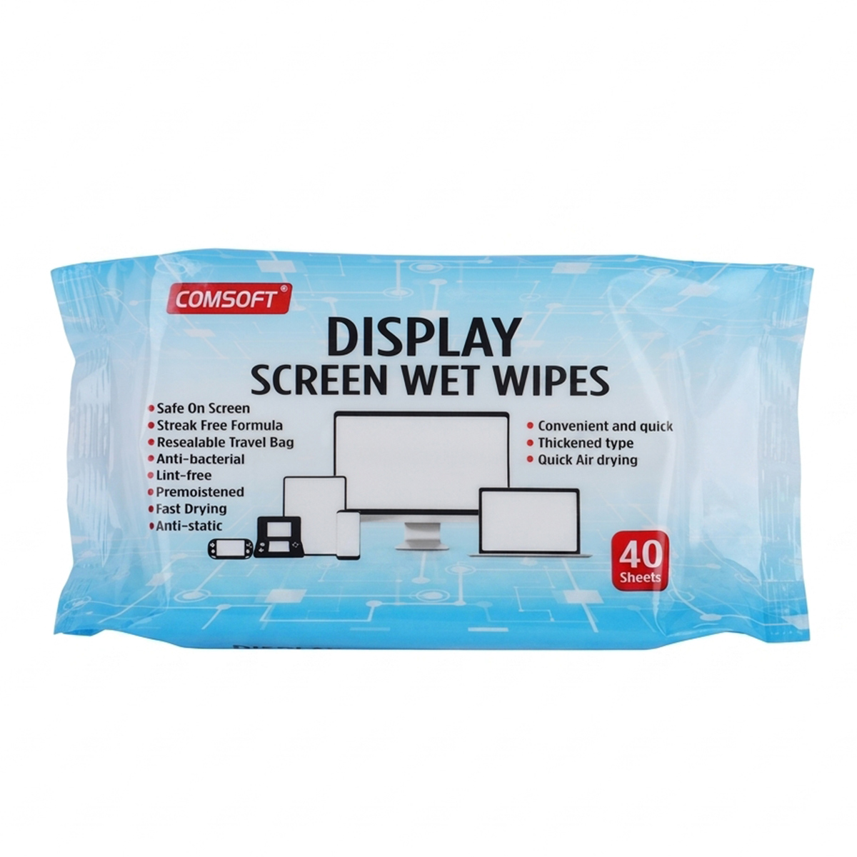Comsoft Display Screen Wet Wipes 40 Sheets