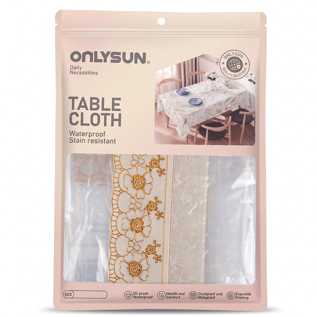 Onlysun Waterproof Stain Resistant Table Cloth