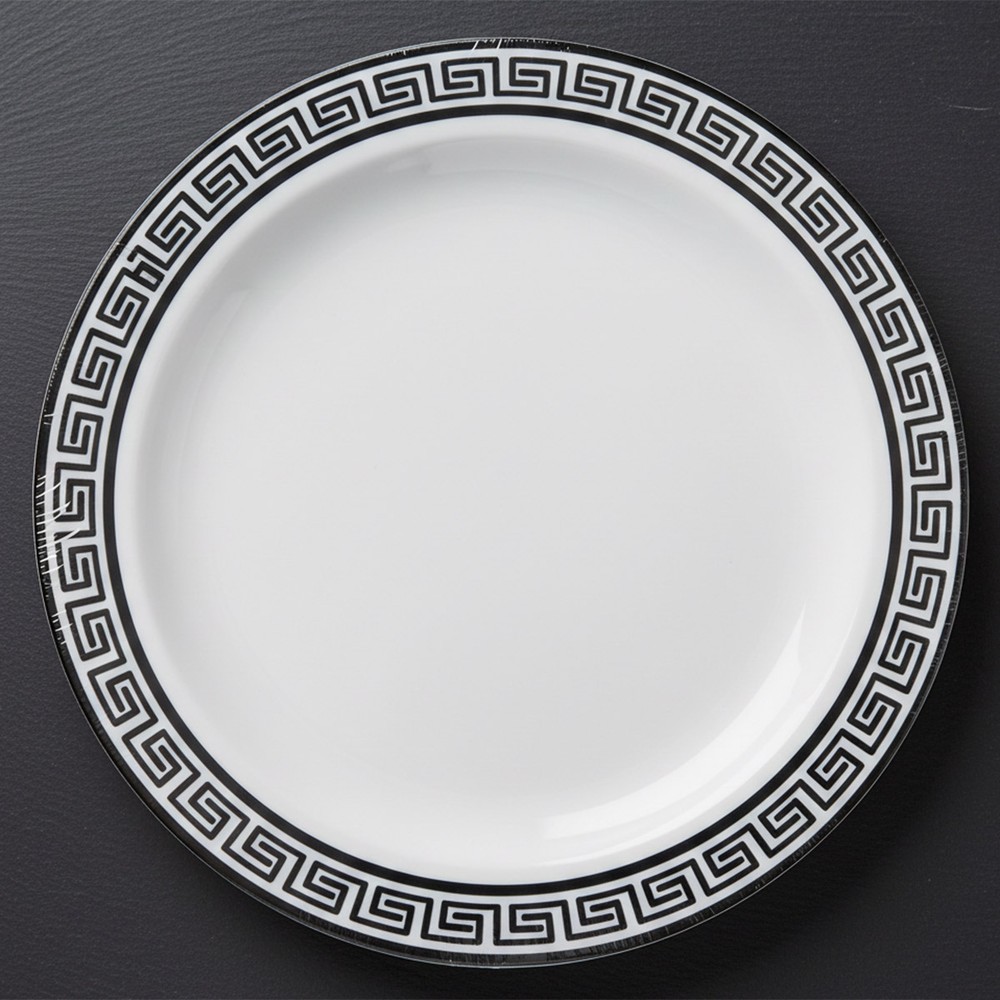 Plastic Plate 7 Inch 6 Pieces Silver