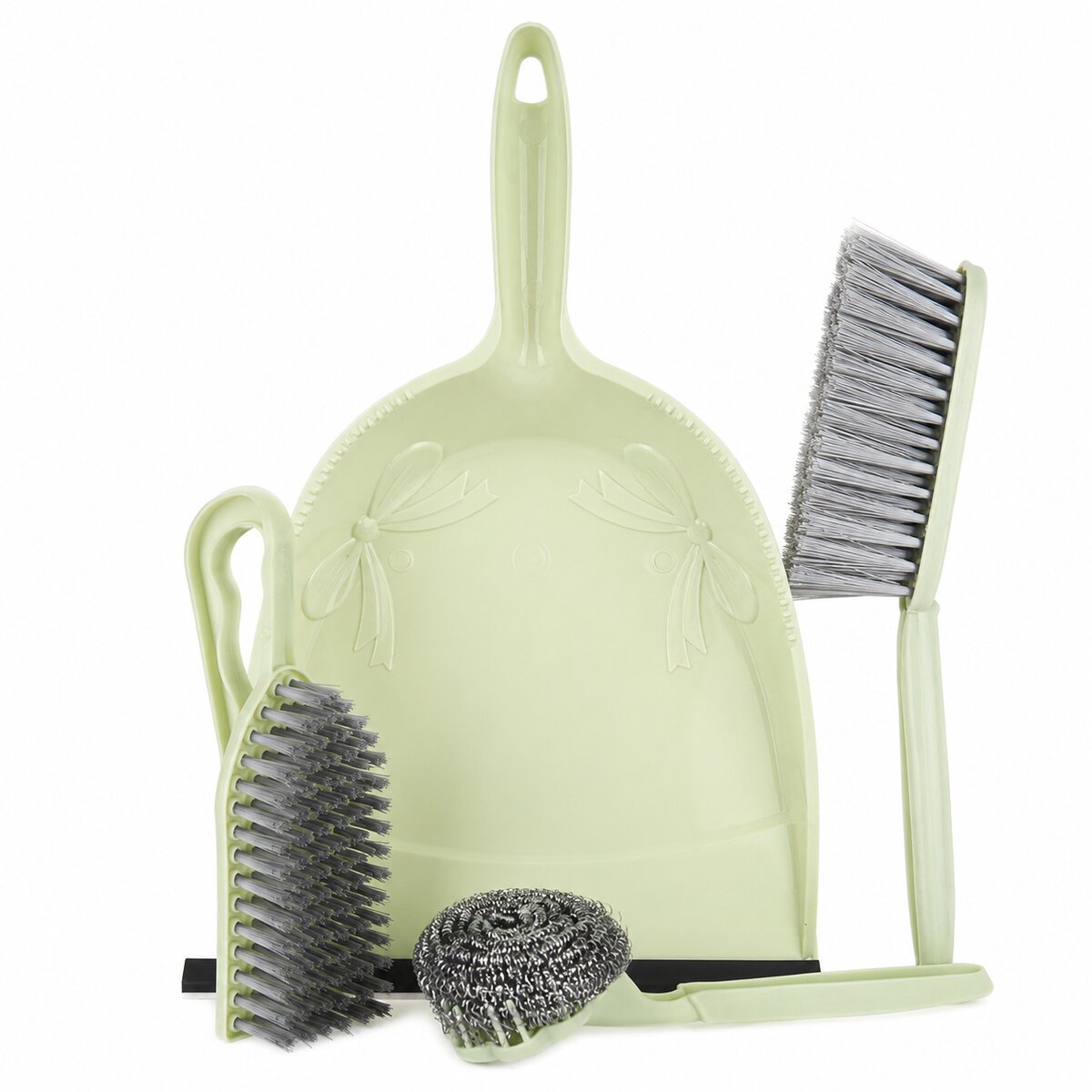 Cleaning Set with Dustpan, Brushes, and Scrubber Set