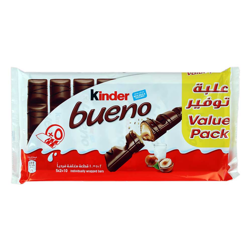 Kinder Bueno Milk & Hazelnut Chocolate Bar 5x2x21.5g