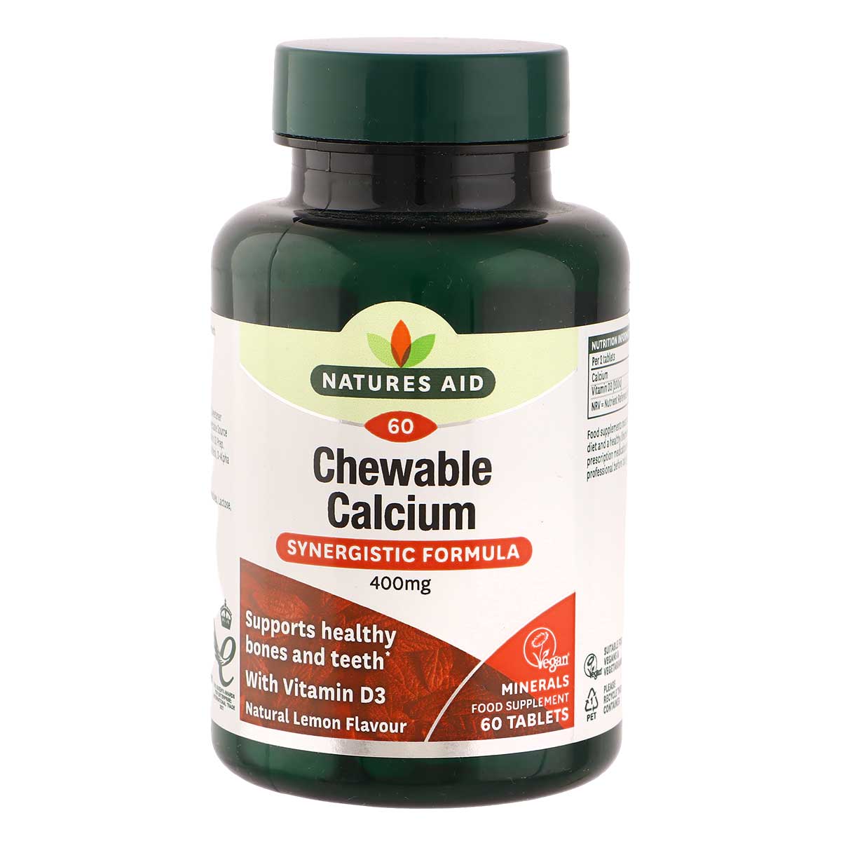 Natures Aid Chewable Calcium 400mg | Health & Wellness | Vitamins & Supplements
