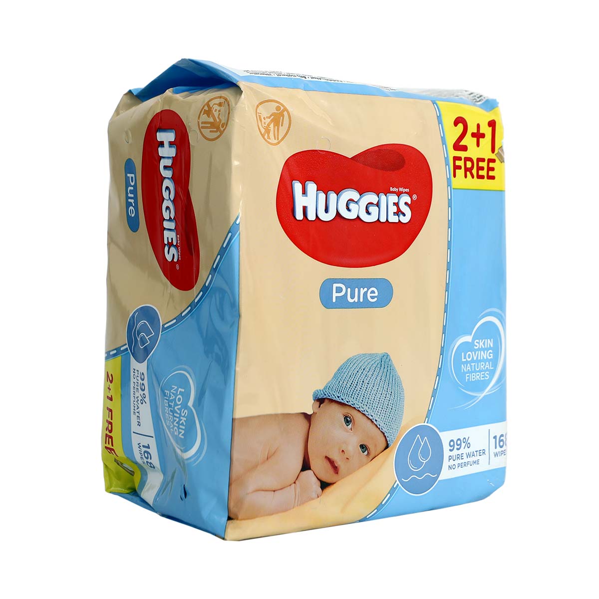 Huggies Pure Babies Wipes 168pcs 2 + 1 Free Pack