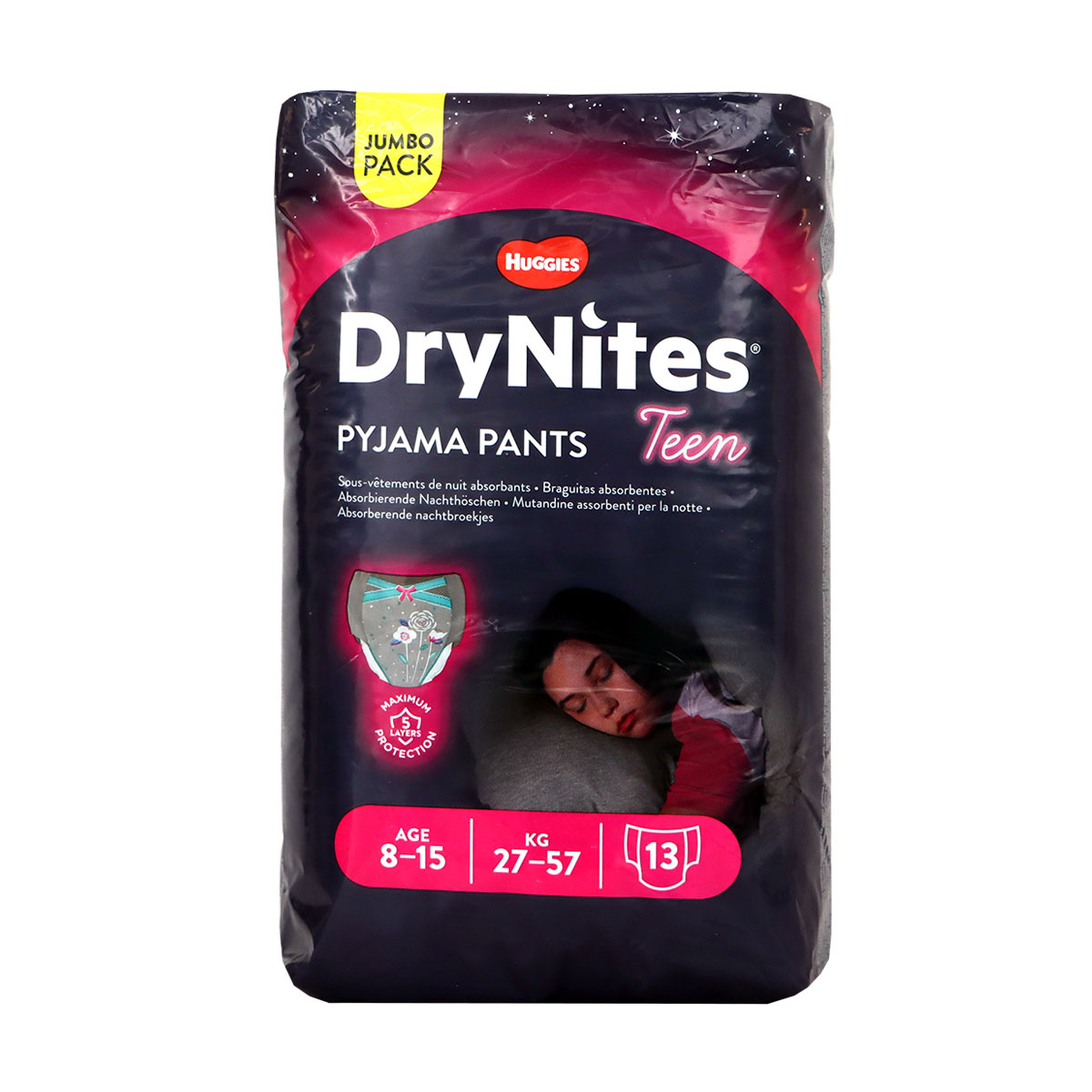 Huggies Dry Nites Teen Pyjama Pants Age 8-15, 27-57 Kg 13pcs | Diapering | Diapers