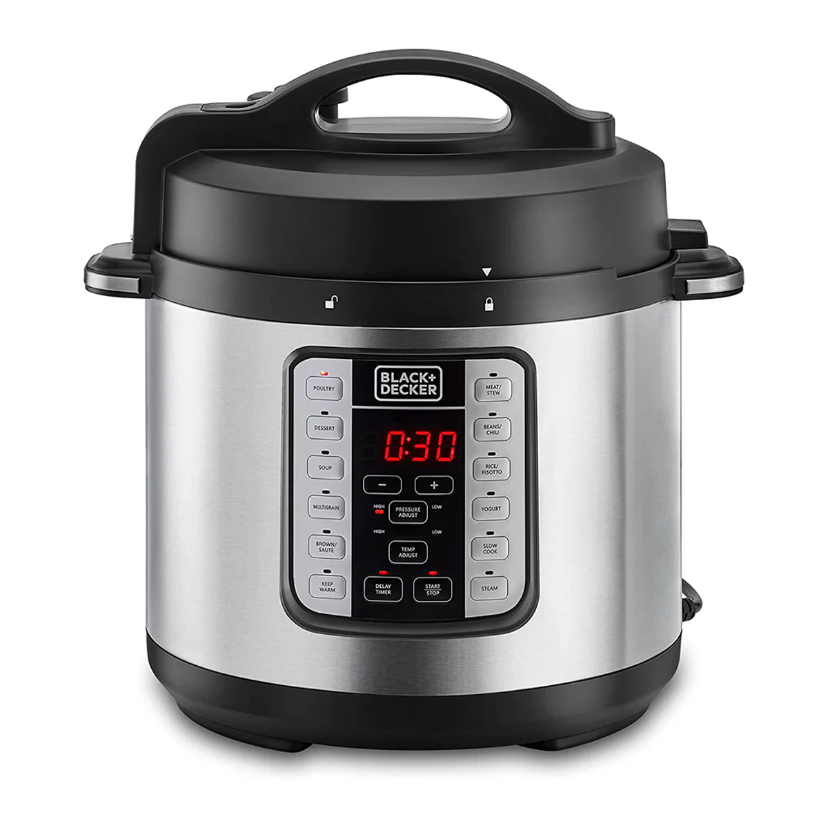 Black+Decker Pressure Cooker Stainless Steel 6L