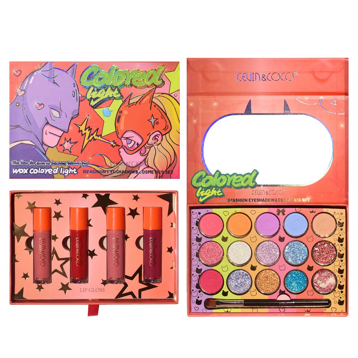 Kevin & Coco 15 Fashion Eye Shadow & Cosmetics Set
