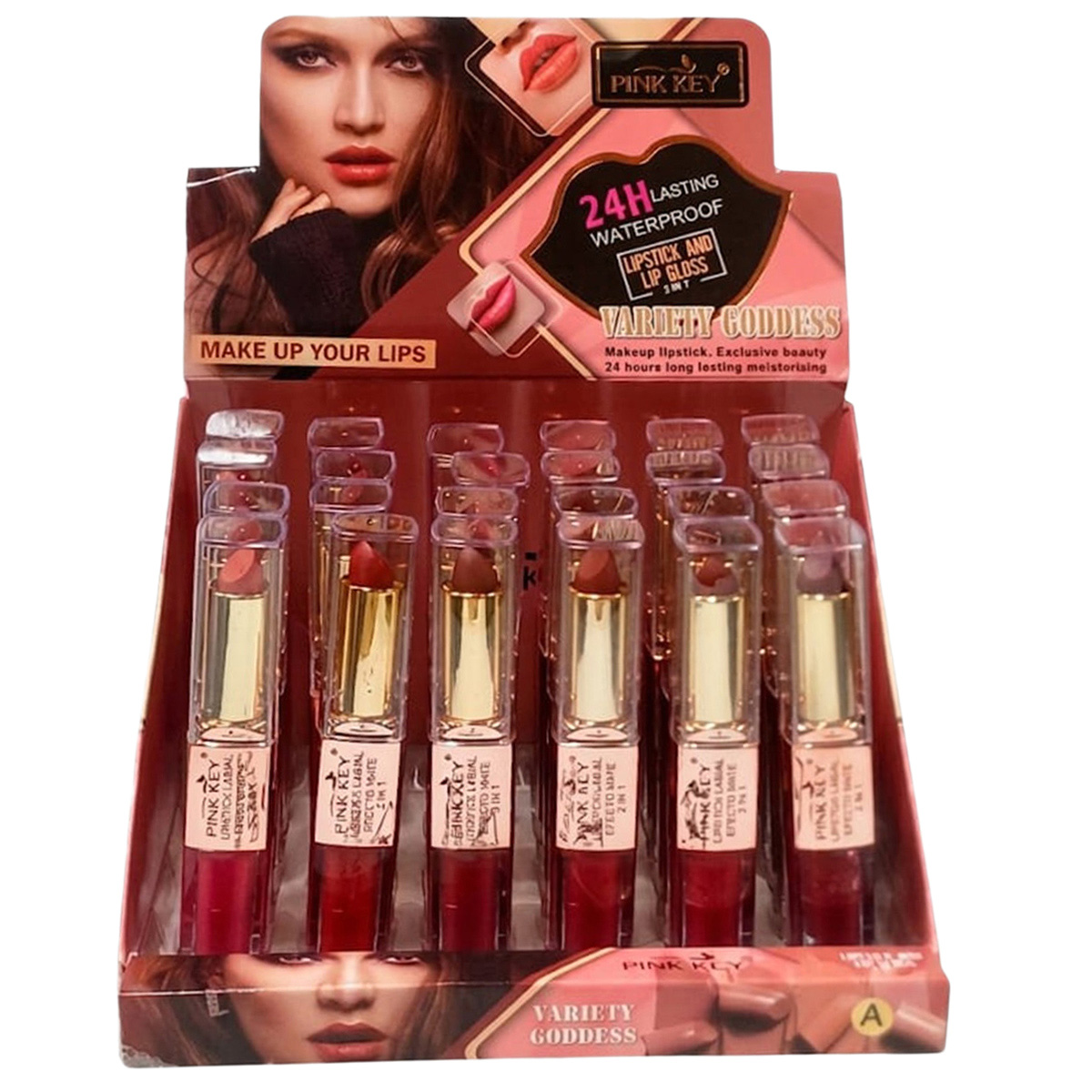 Pink Key Variety Goddess Lipstick and Lip Gloss
