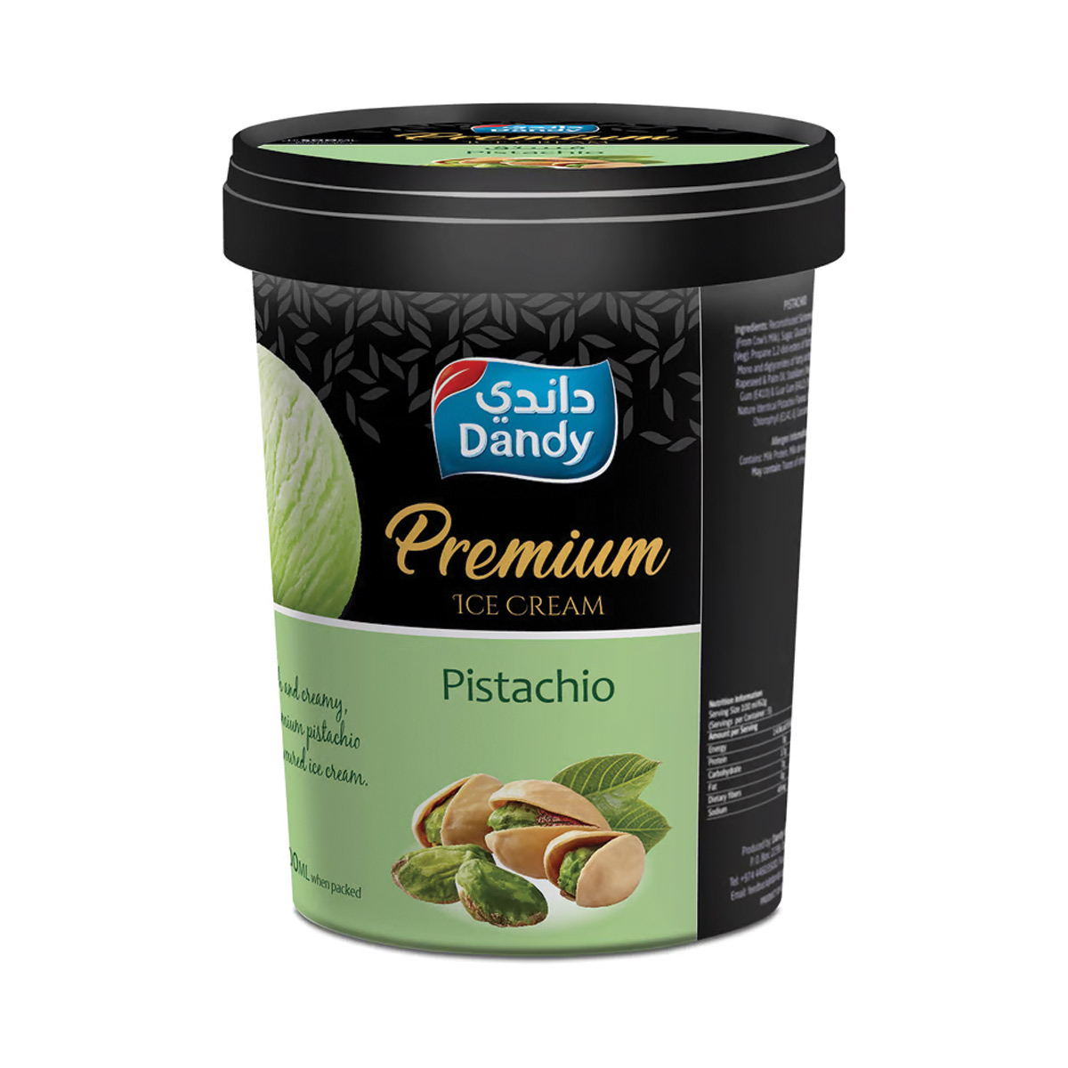 Dandy Premium Pistachio Ice Cream Tub 500ml