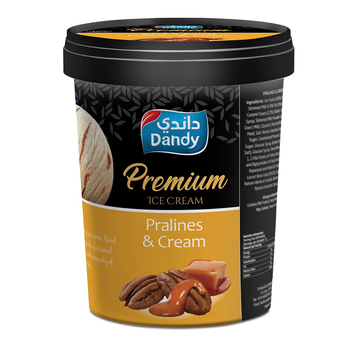 Dandy Premium Pralines & Cream Ice Cream 1L | Ice Cream | Cups & Tubs