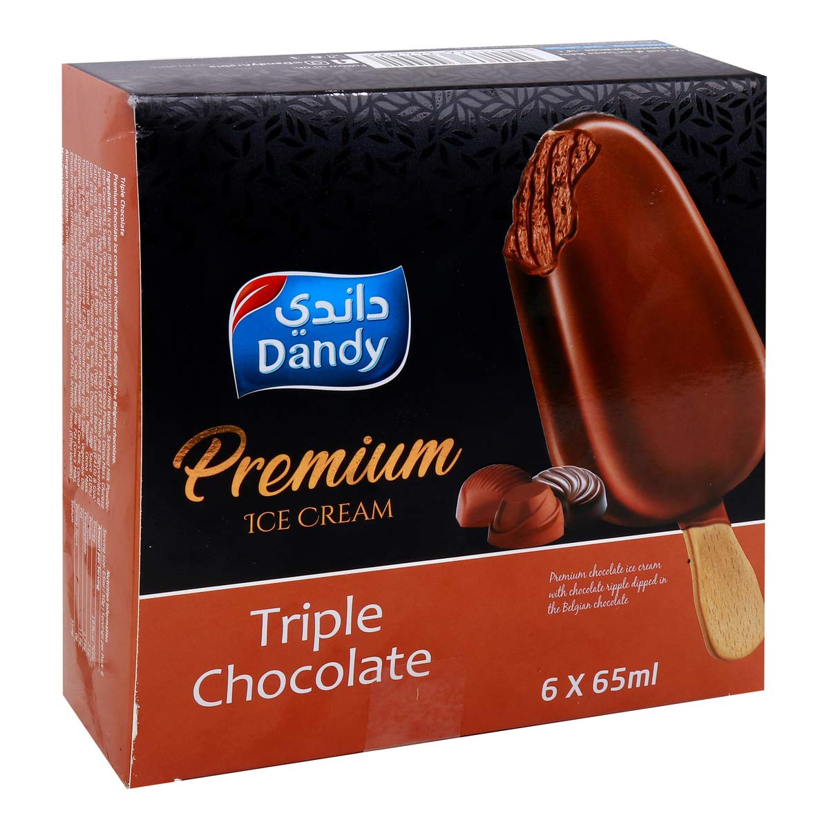 Dandy Premium Triple Chocolate Stick Ice Cream 6X65ml