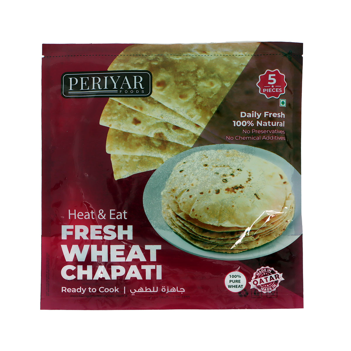 Periyar Foods Ready To Cook Fresh Wheat Chapati 275g
