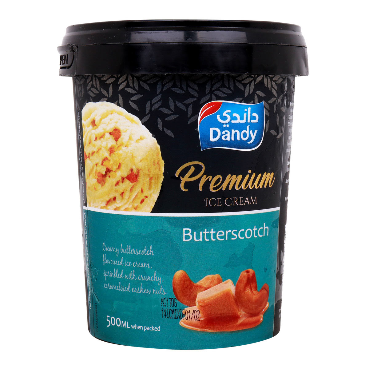 Dandy Premium Butter Scotch Ice Cream Tub 500ml
