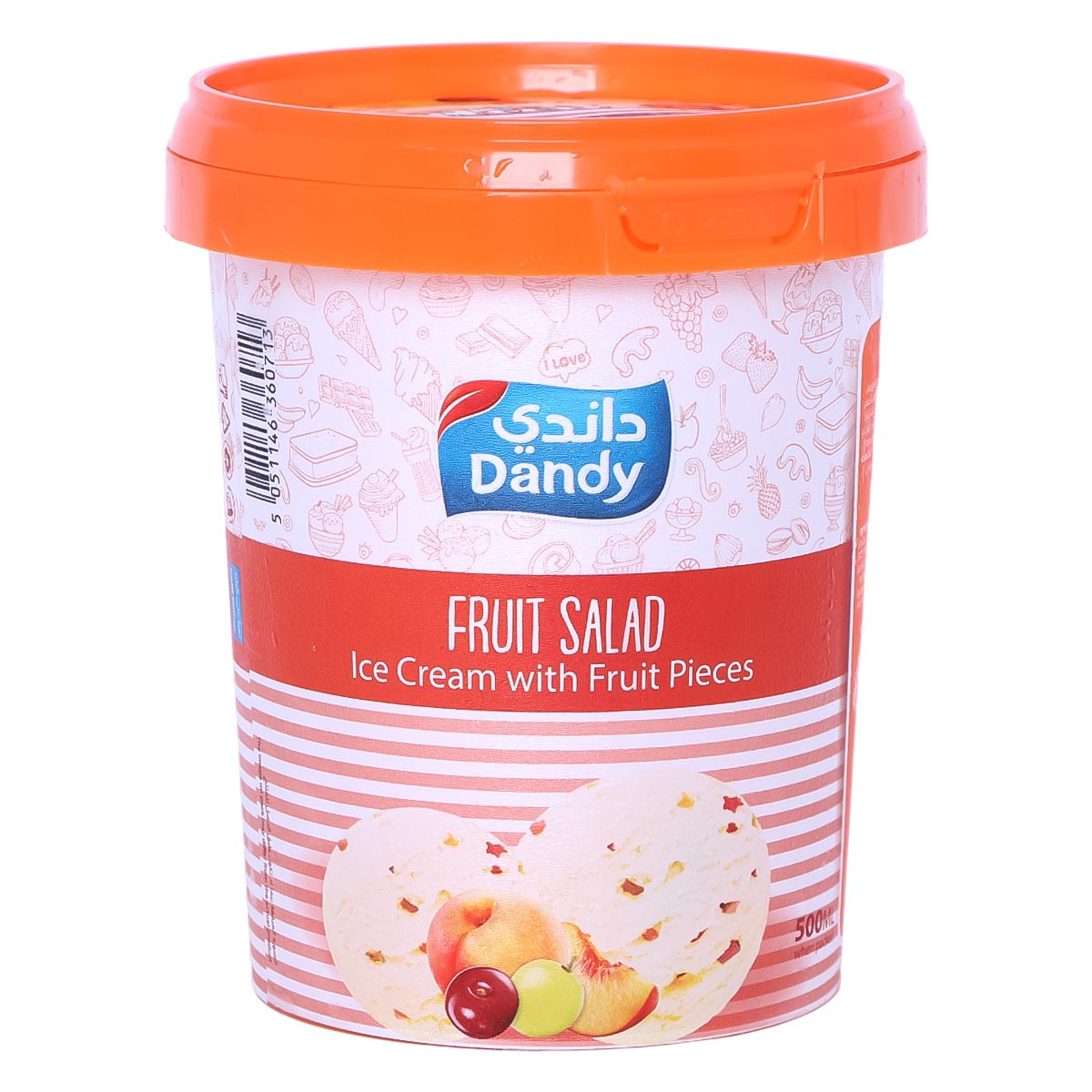Dandy Fruit Salad Ice Cream Tub 500ml