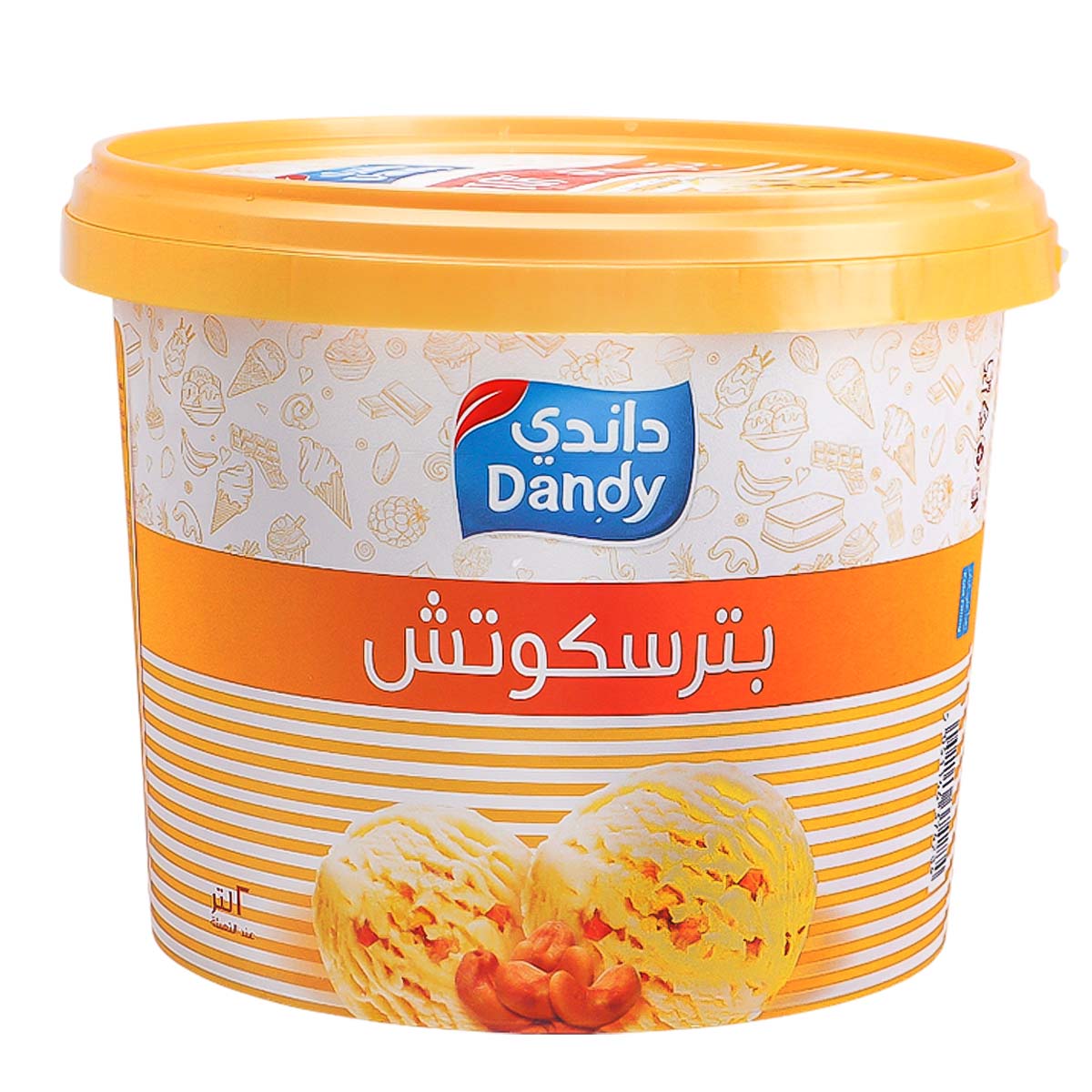 علبة آيس كريم بنكهة الكراميل سعة 2 لتر
