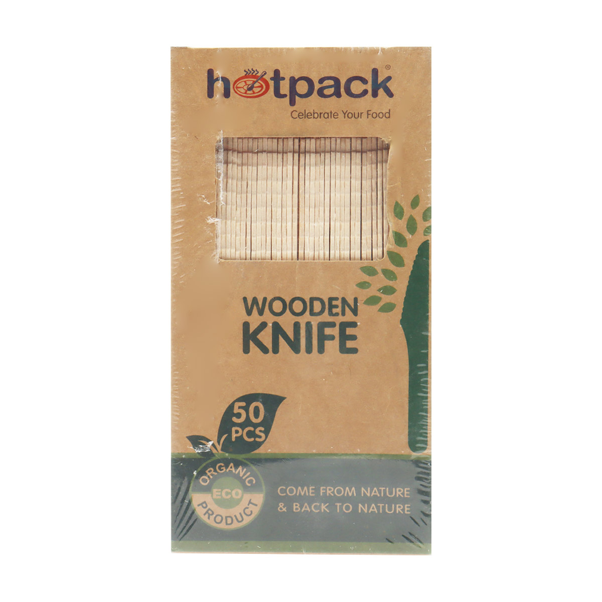 Hotpack Wooden Knife 50 Pieces Pack