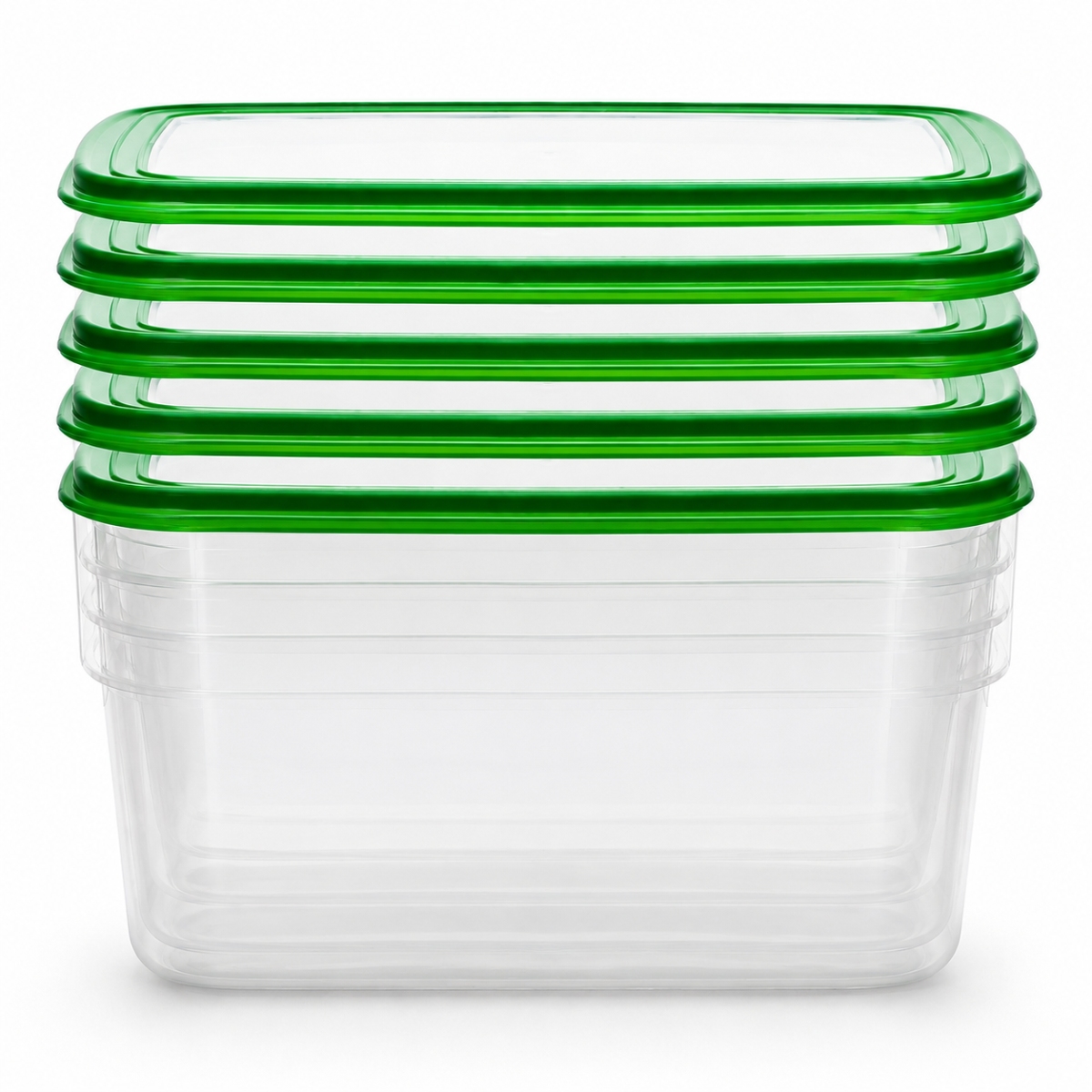 Hotpack Heavy Duty Microwave Clear Container with Color Lids 5 x 2000ml