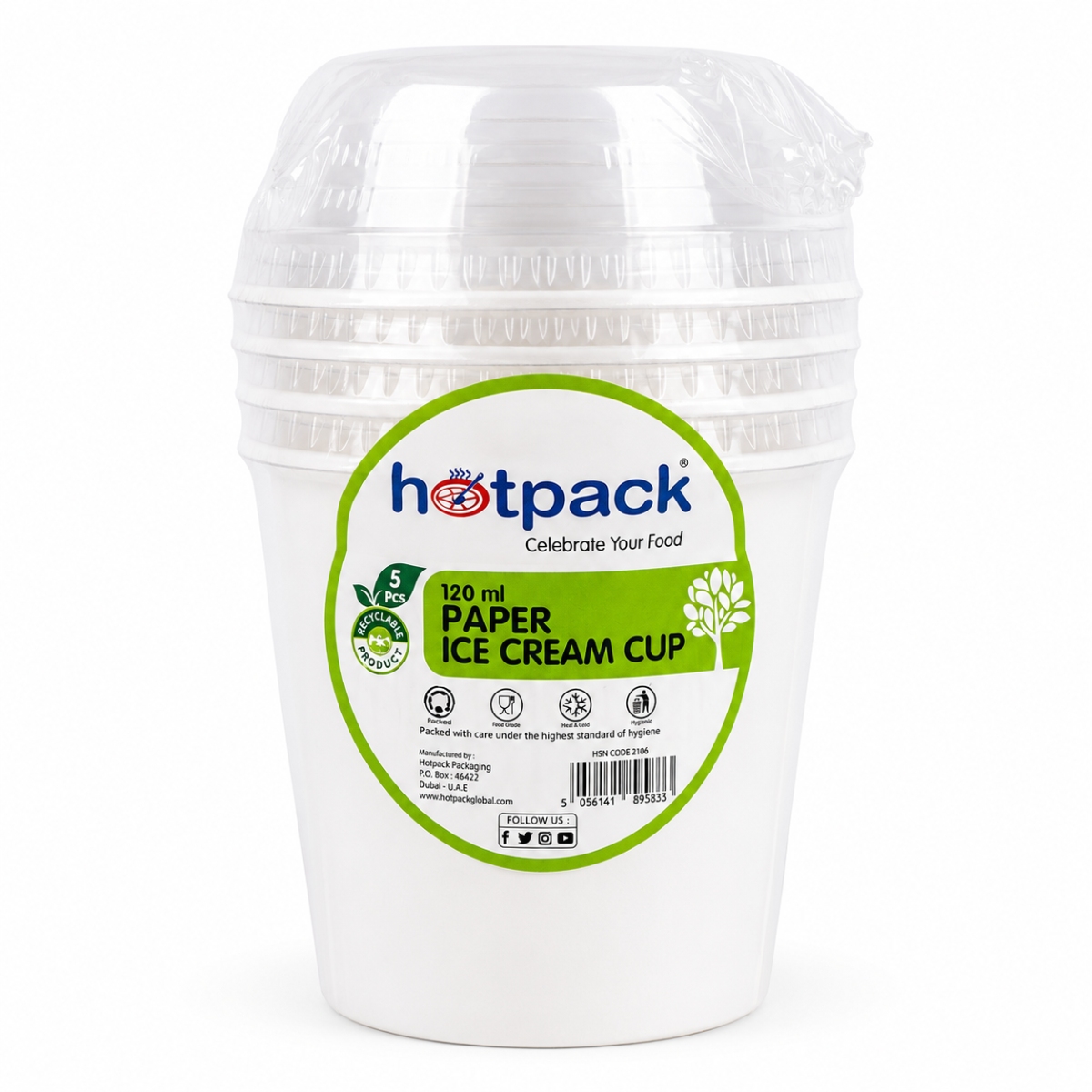 Hotpack Paper Ice Cream Cup 5 x 120ml
