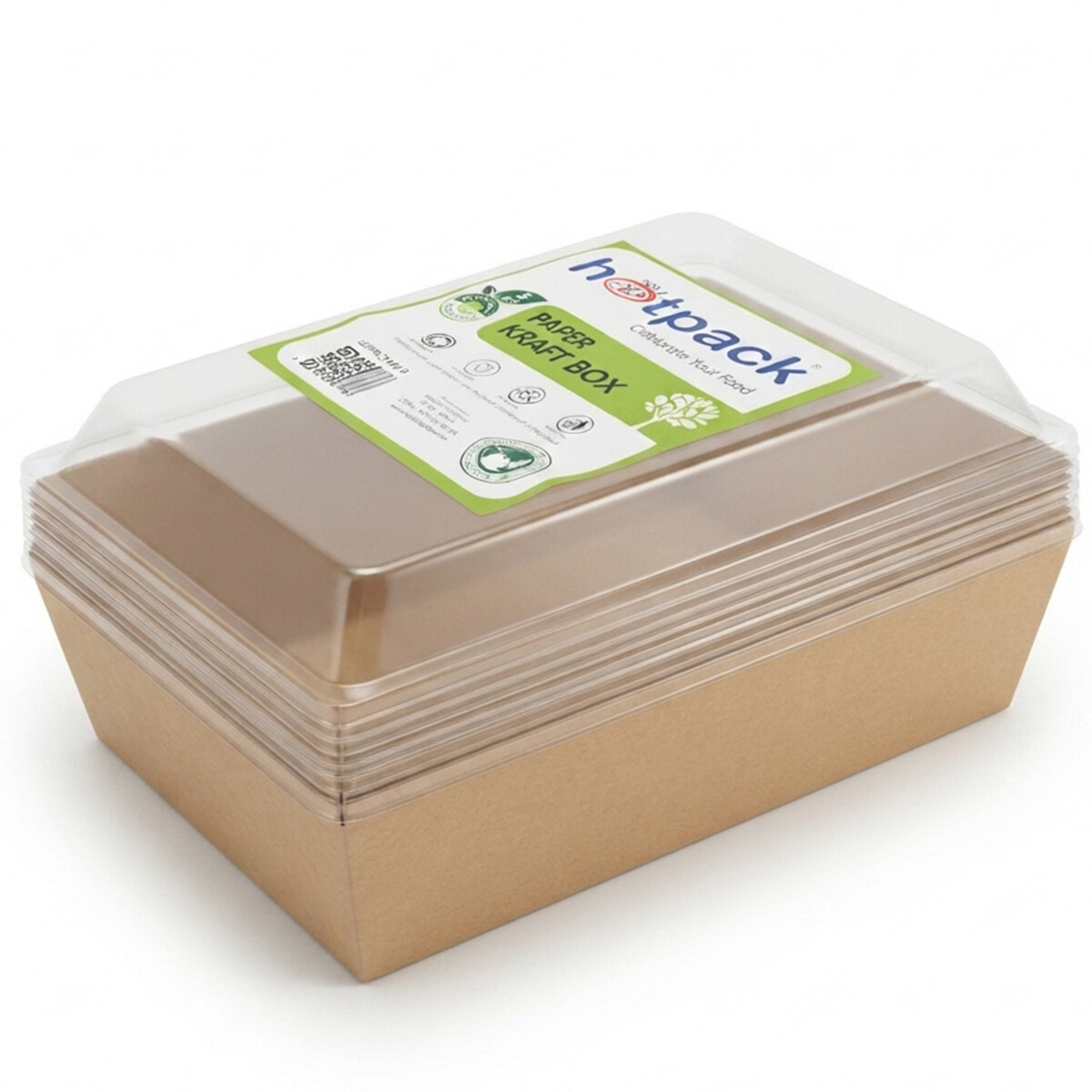 Hotpack Paper Kraft Box With Lid 1 x 5 Pieces