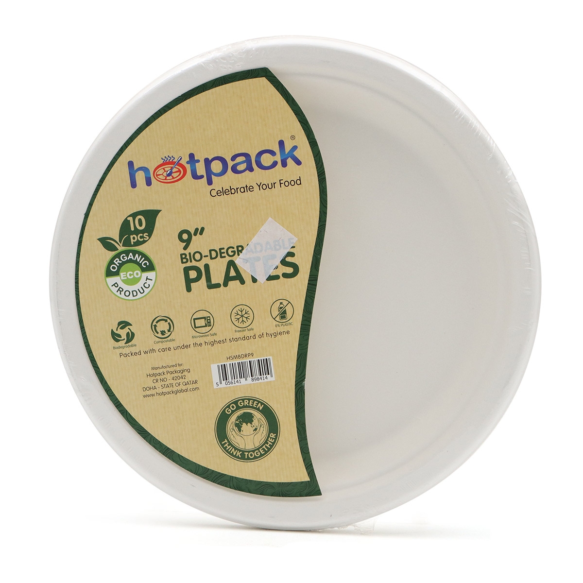 Hot Packs Biodegradable Round Plates 10 Pieces Pack
