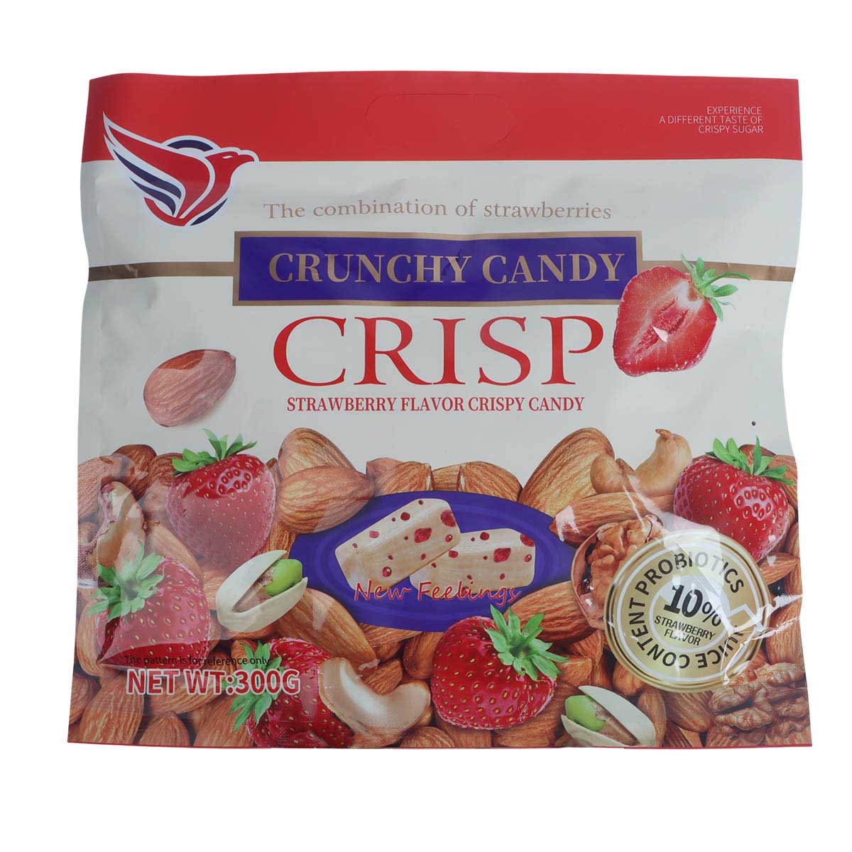 Crunchy Candy Strawberry Flavour Crispy Candy 300g