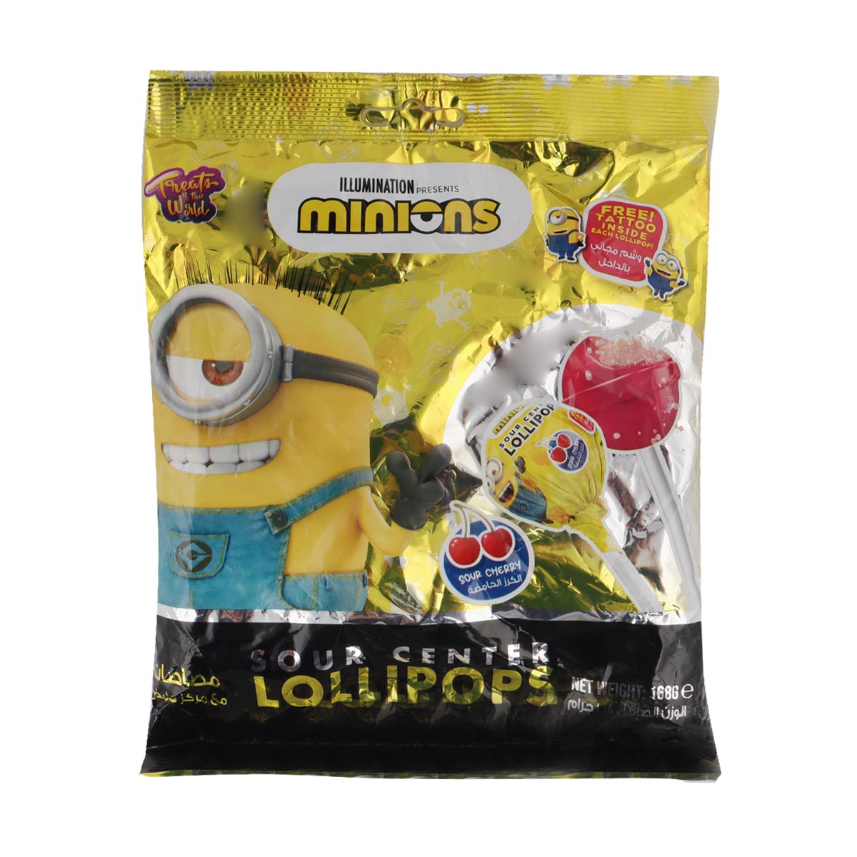 Minions Sour Center Lollipop 168g
