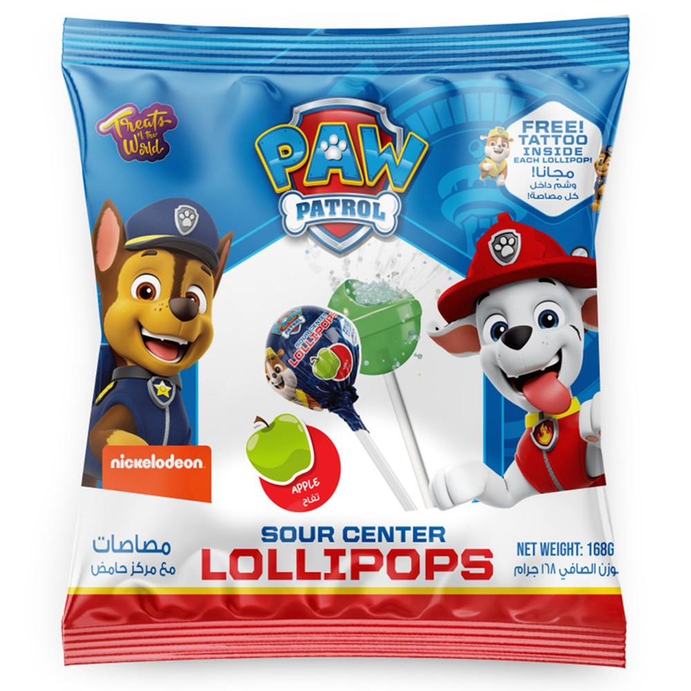 Paw Patrol Sour Center Lollipops 168g