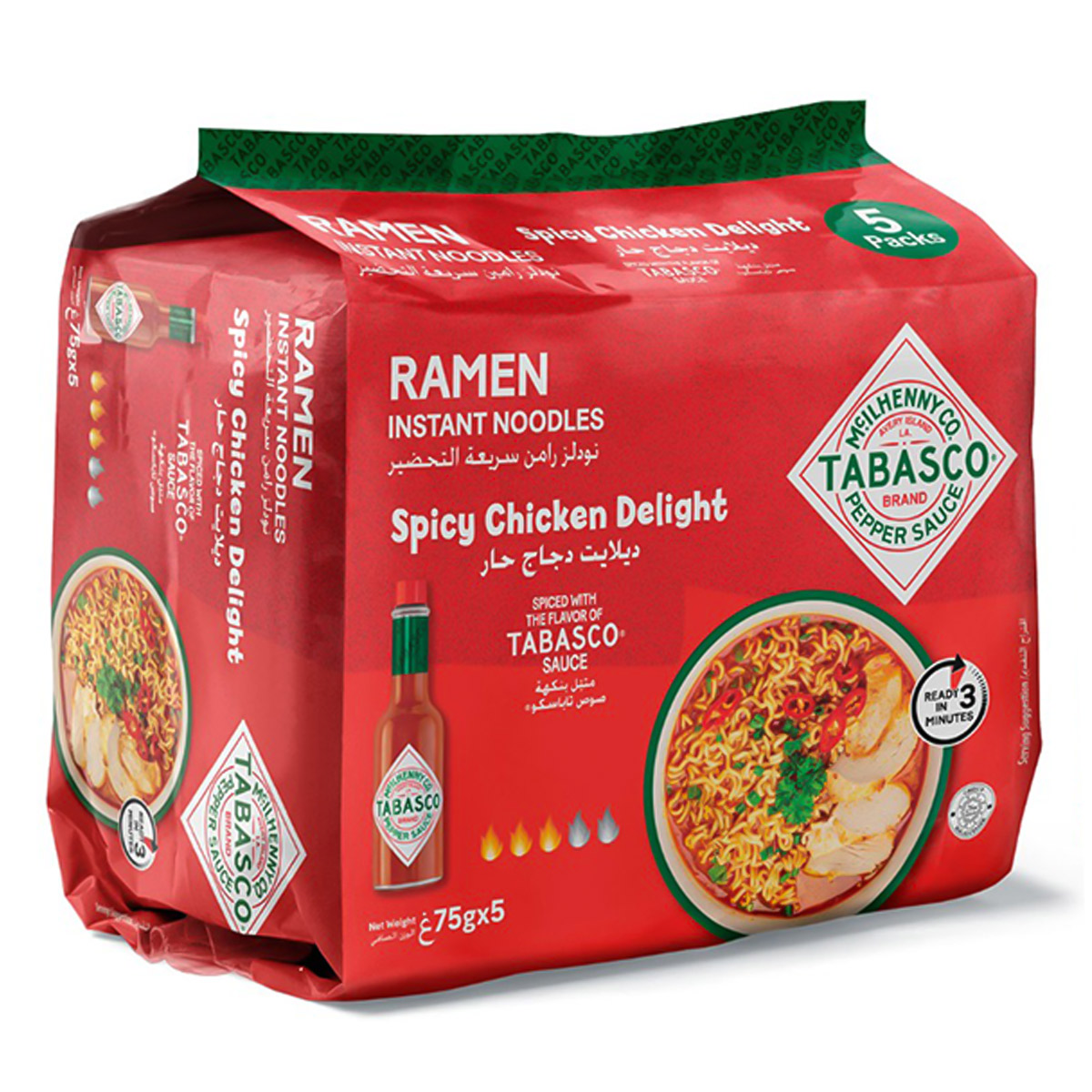 Tabasco Ramen Instant Noodles Spicy Chicken Delight 375g