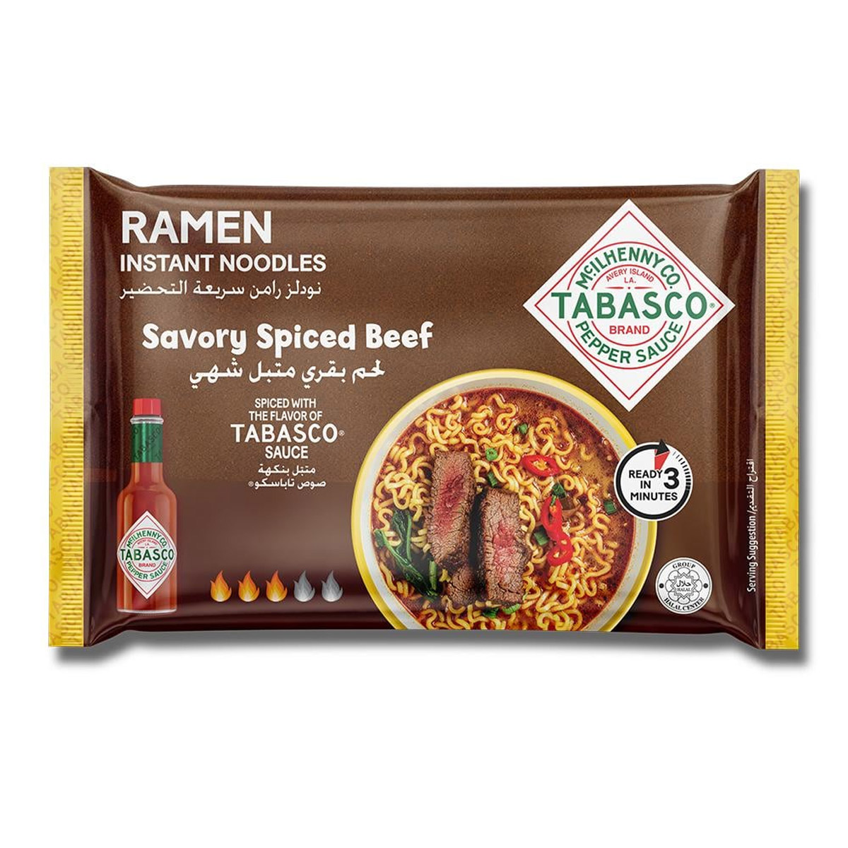 Tabasco Ramen Instant Noodles Savory Spiced Beef