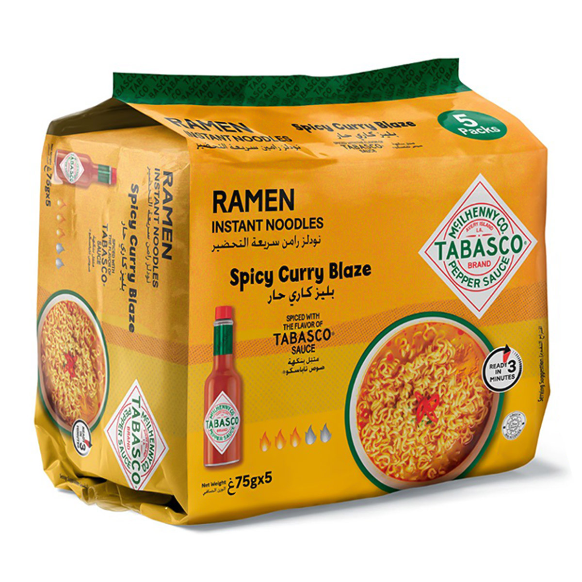 Tabasco Ramen Instant Noodles Spicy Curry Blaze 375g
