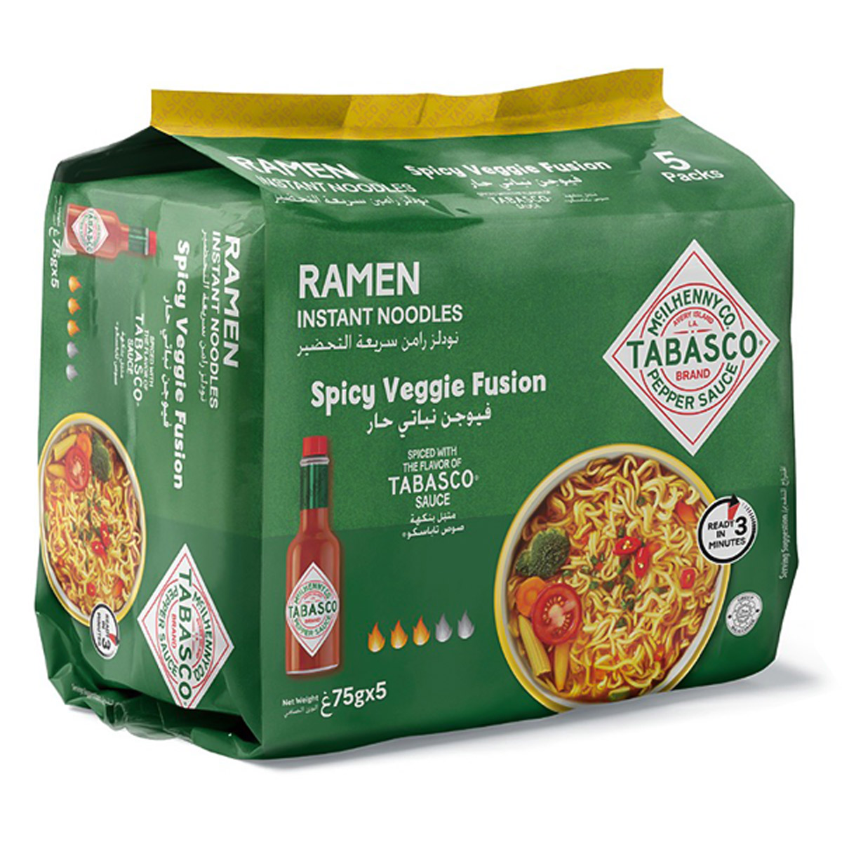 Tabasco Ramen Instant Noodles Spicy Veggie Fusion 375g