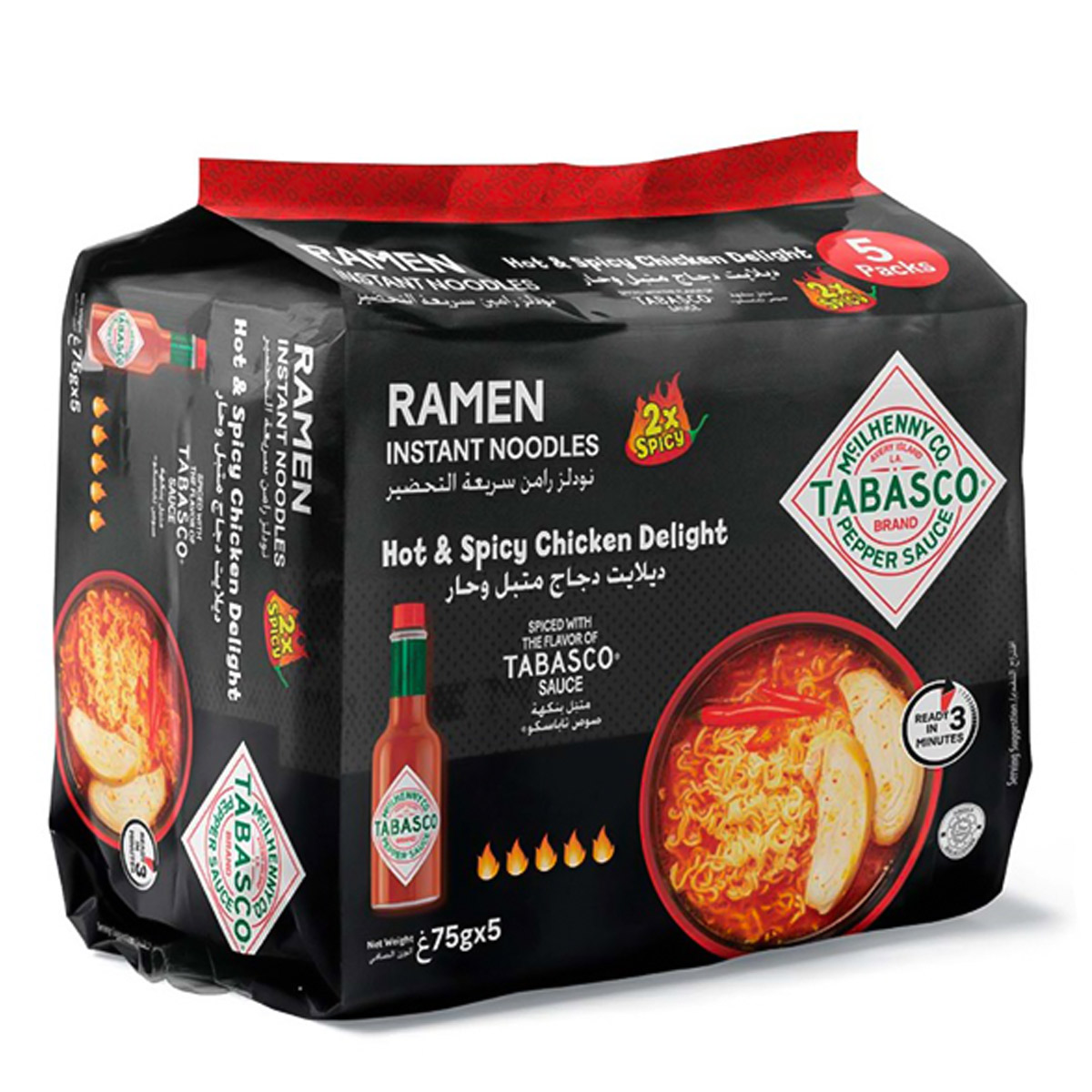 Tabasco Ramen Instant Noodles Hot And Spicy Chicken Delight 375g