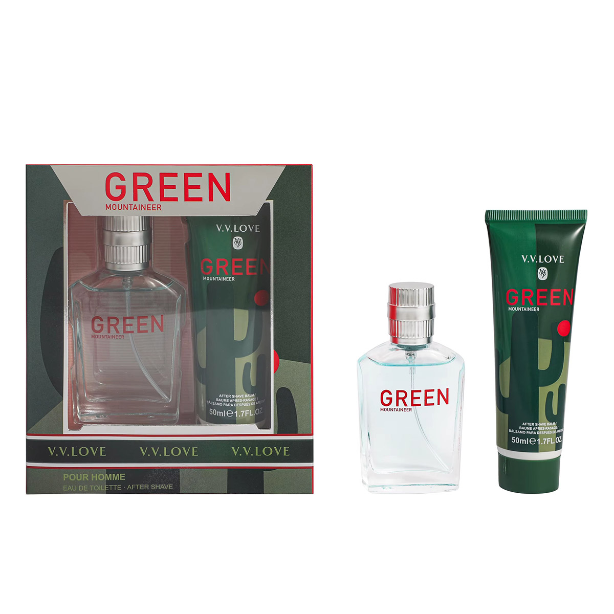 V V Love Green Mountaineer Perfume Set For Men 2 Pieces