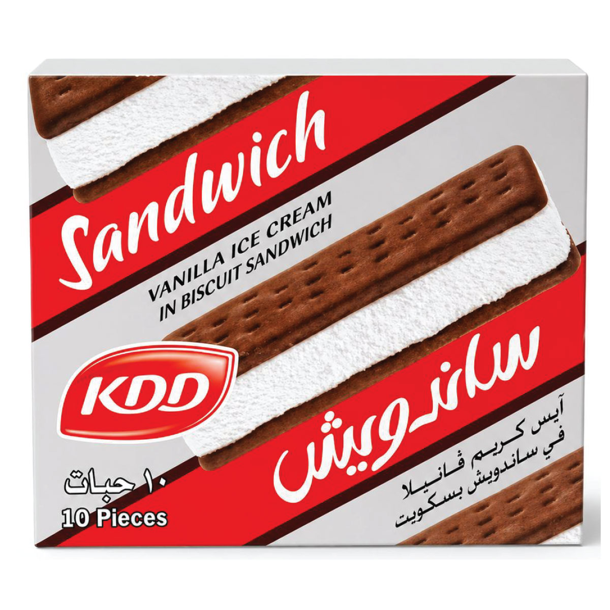 KDD Vanilla Ice Cream In Biscuit Sandwich 10 Pieces