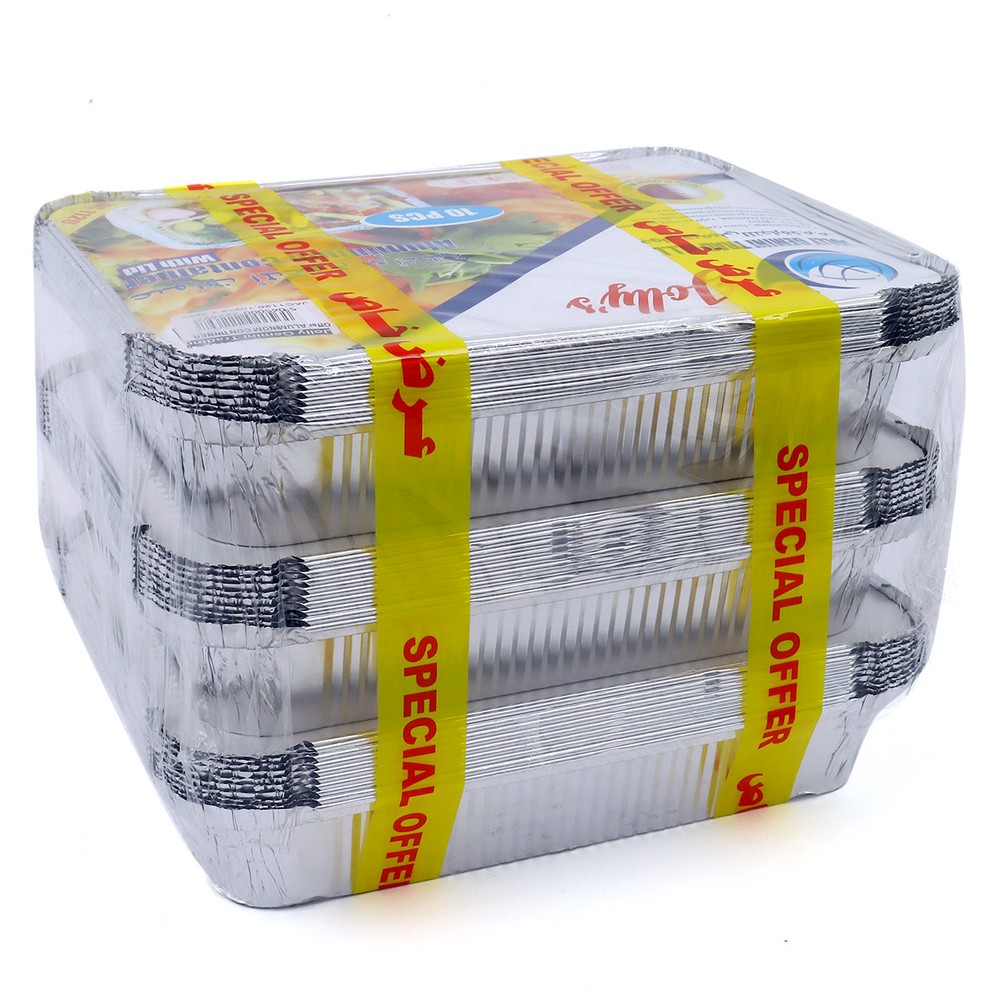Jolly Aluminium Container with Lid 10 Pieces Pack