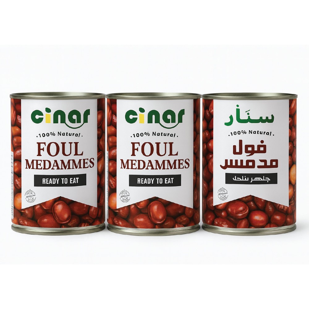Cinar Natural Foul Medammes Ready To Eat Assorted 3x400g