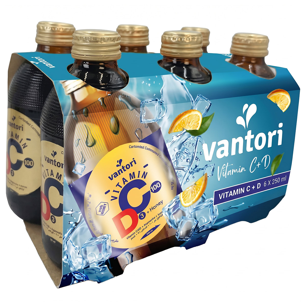 Vantori Vitamn C Plus D With Honey 6x250ml