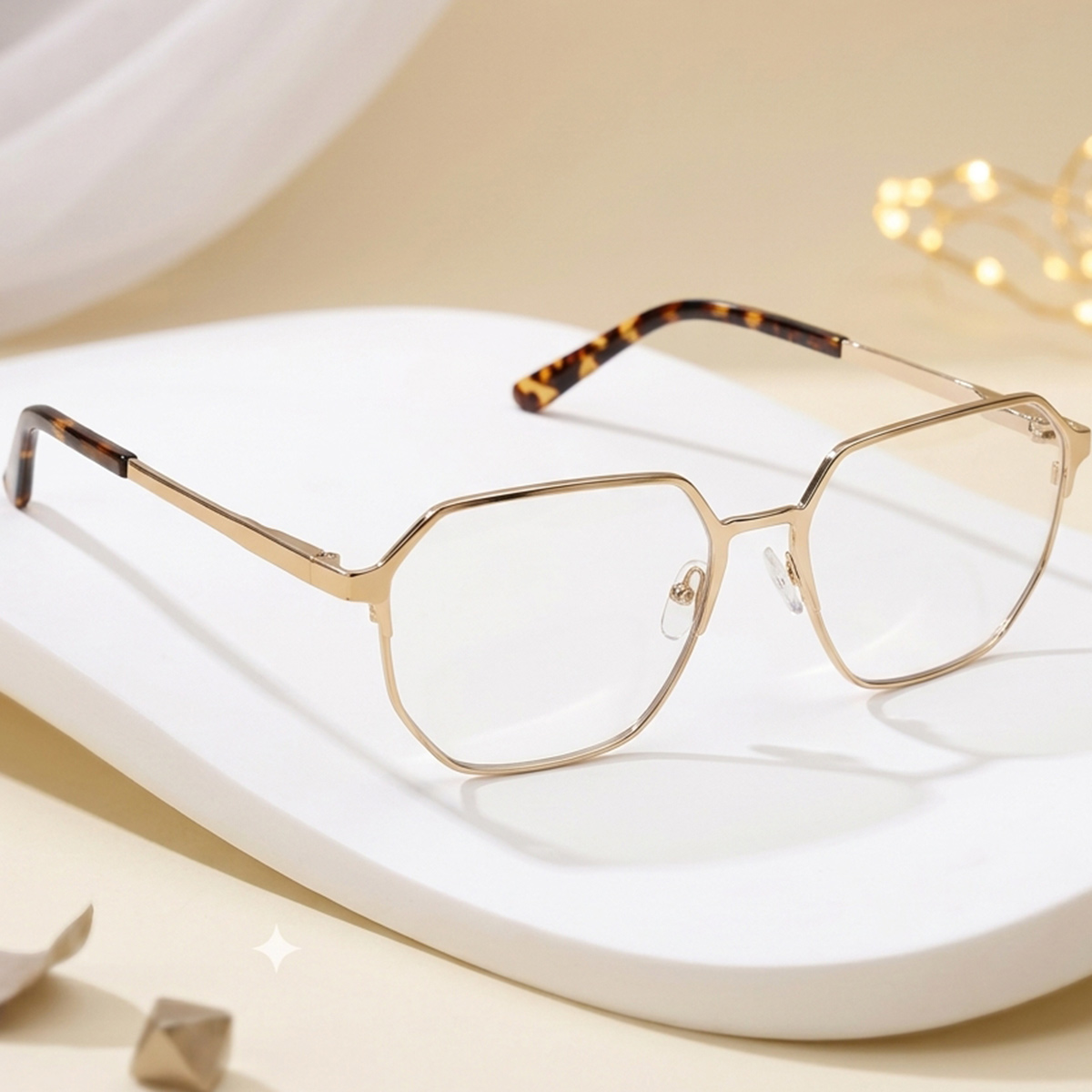 Geometric Metal Frame Glass