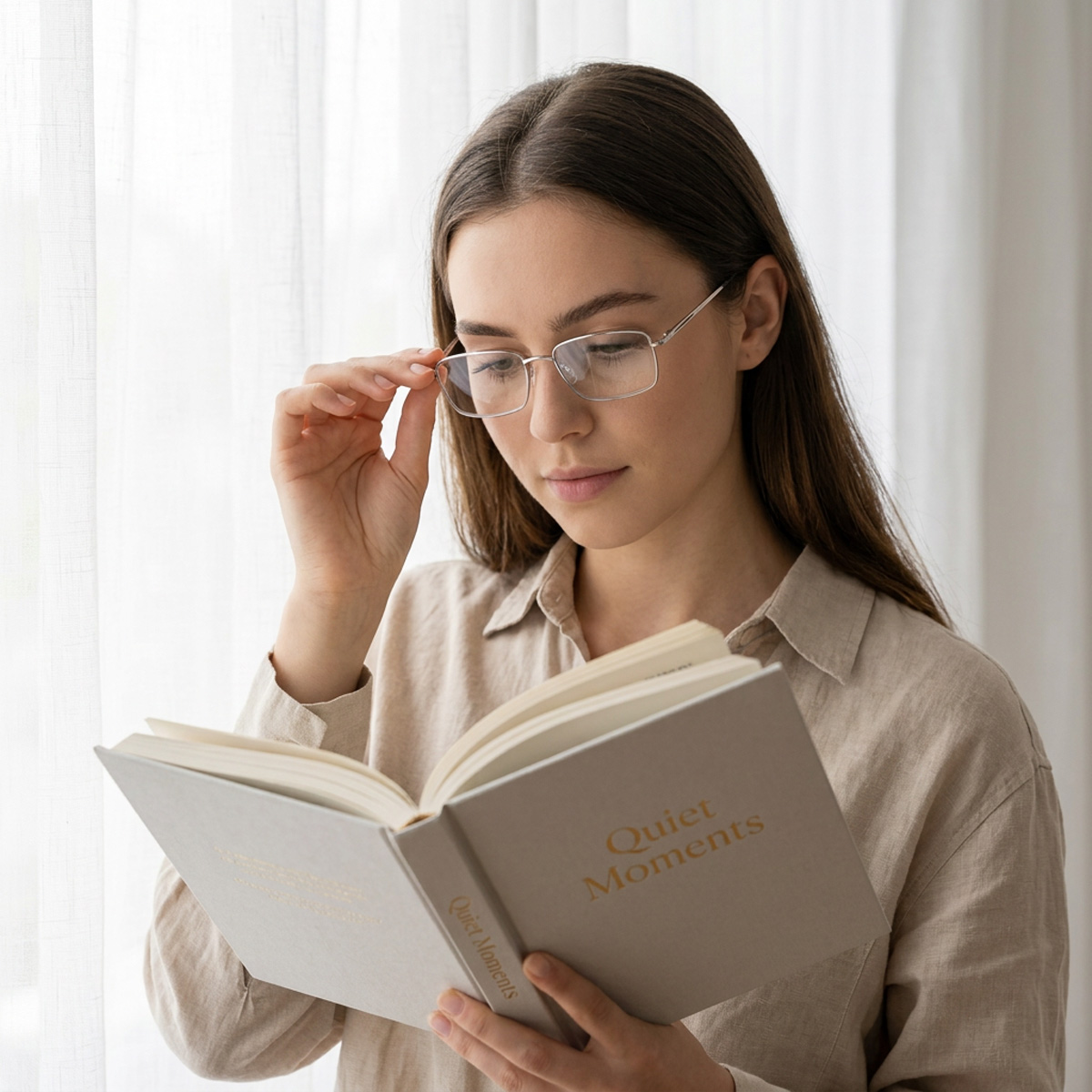 Reading Glasses With Rectangular Frame