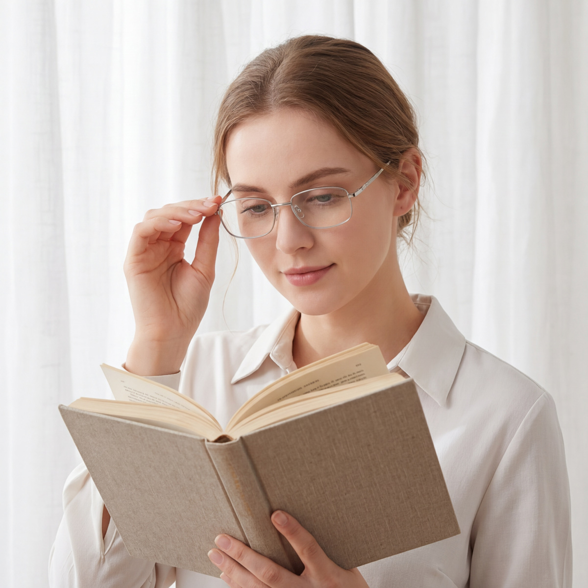 Reading Glasses With Rectangular Frame
