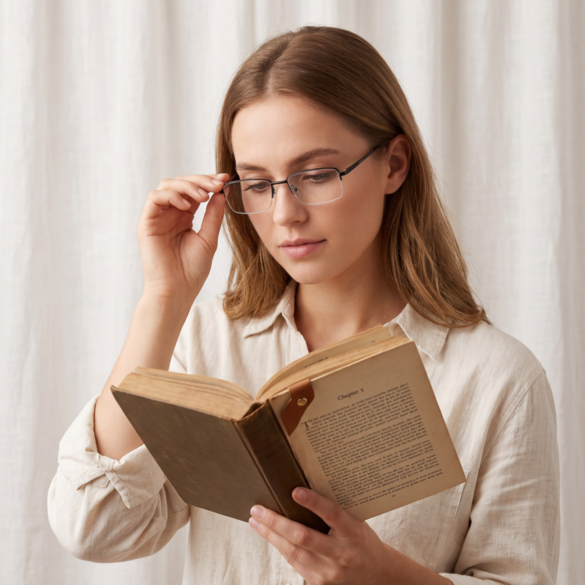 Reading Glasses With Rectangular Frame