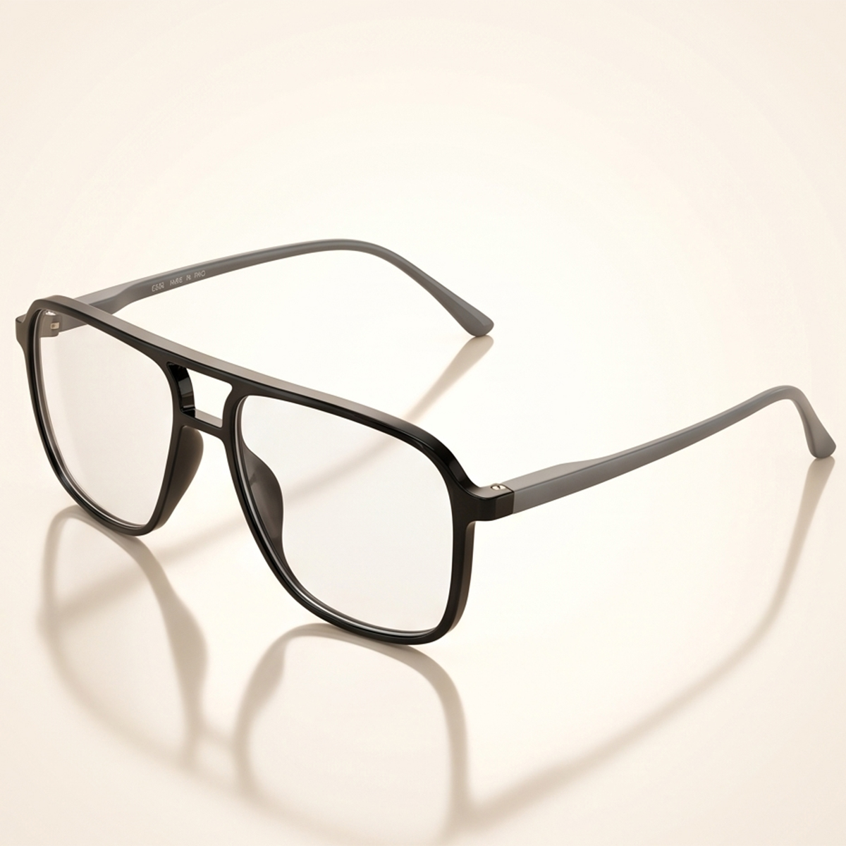 Stylish Black Double Bridge Pilot Style Reading Glass For Men