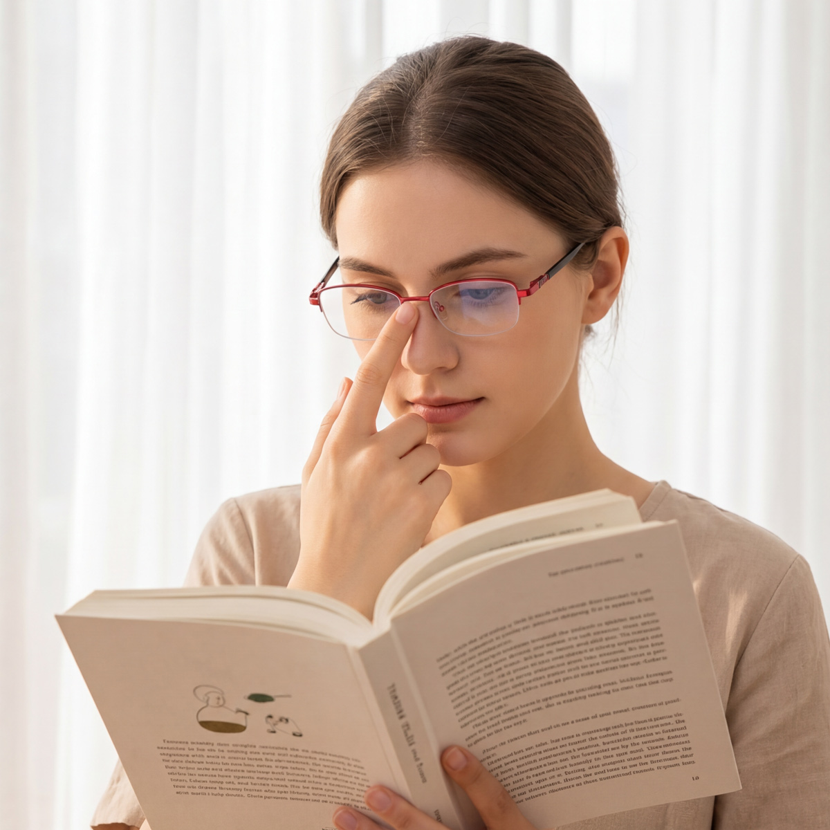 Reading Glasses With Cat-Eye Rectangular Frame