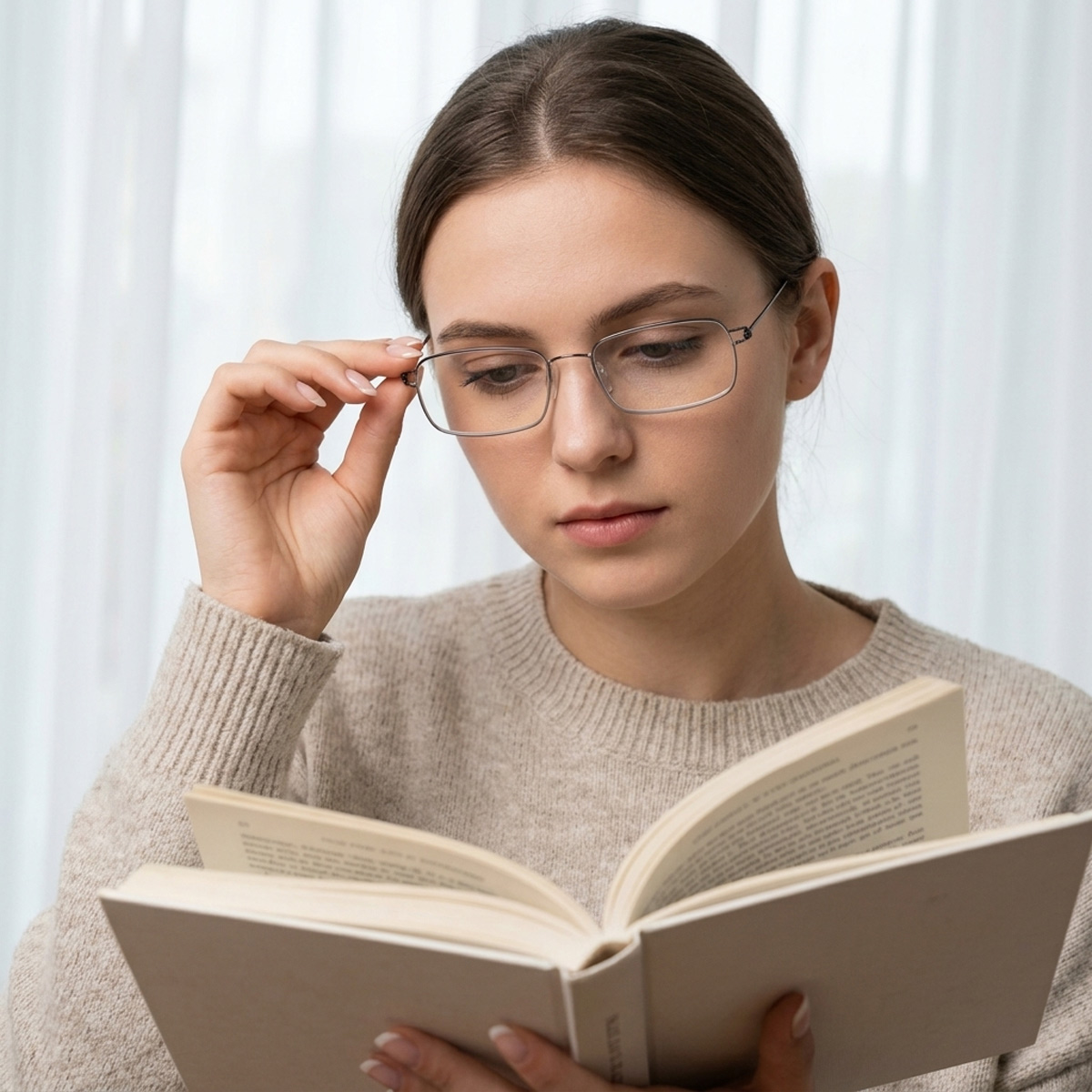 Reading Glasses With Rectangular Frame