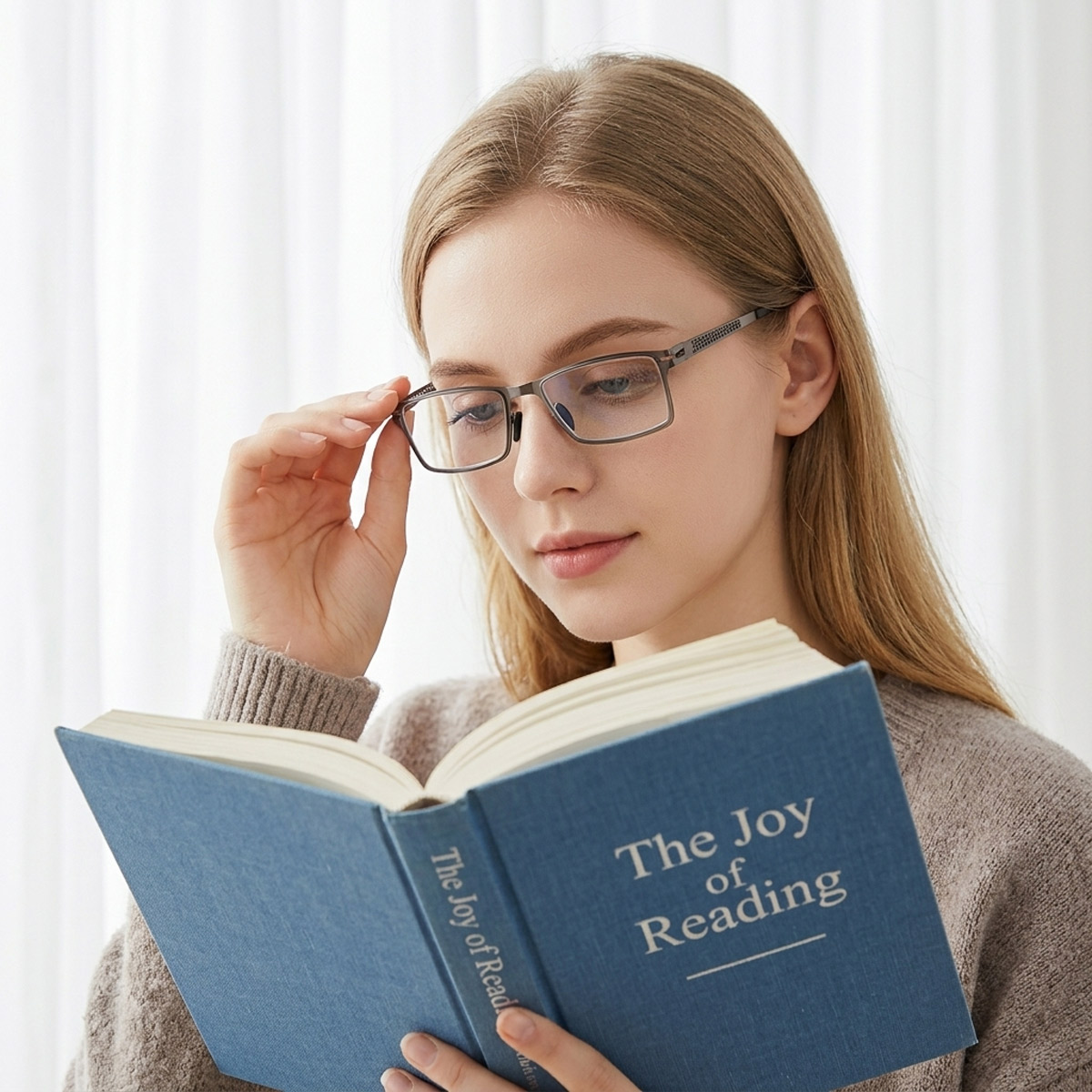 Reading Glasses With Rectangular Frame