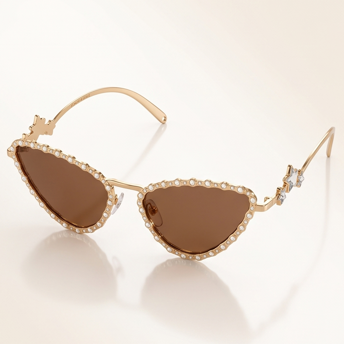 Golden Tone Cat Eye Sunglass For Women