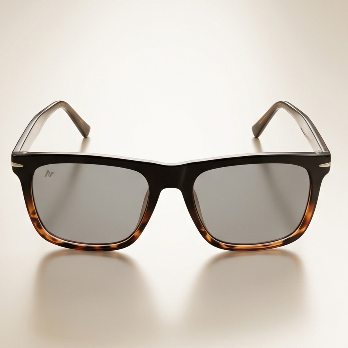 Wide Black Tortoise Frame Sunglasses For Men